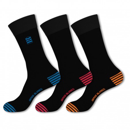 Lot de 3 chaussettes de ville homme en coton peigné doux