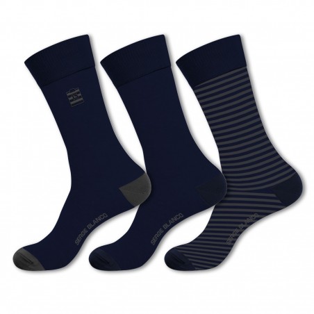 Lot de 3 chaussettes de ville homme en coton peigné doux