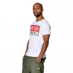 T-shirt homme col rond coupe droite imprimé devant Danger