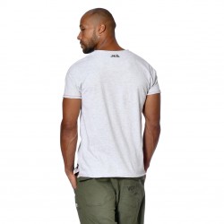 T-shirt homme col rond coupe droite effet usé print devant Force