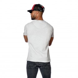 T-shirt homme col V coupe droite effet usé print devant Game