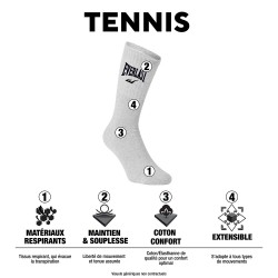 Lot de 6 Paires de Chaussettes Tennis assorties