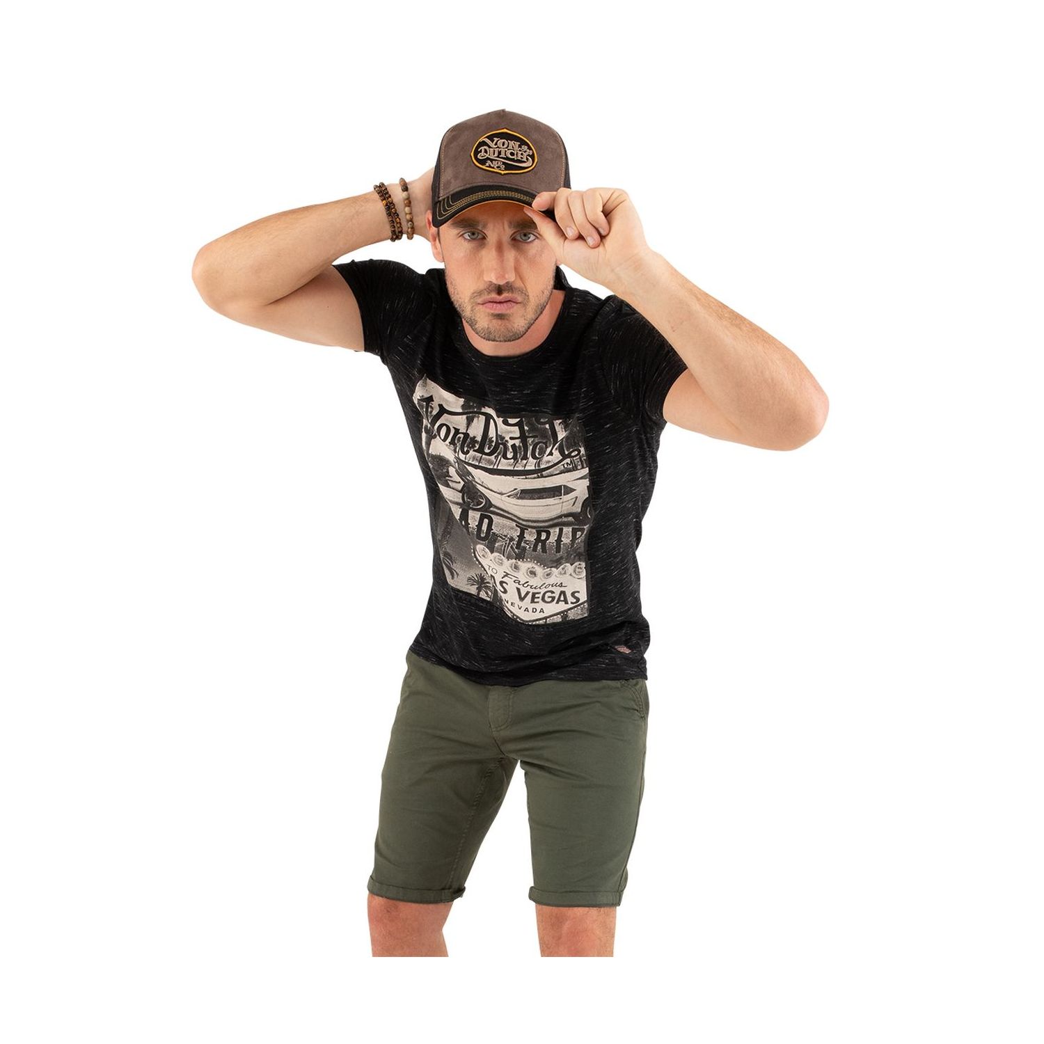 T-shirt col rond regular fit homme en coton Vegas