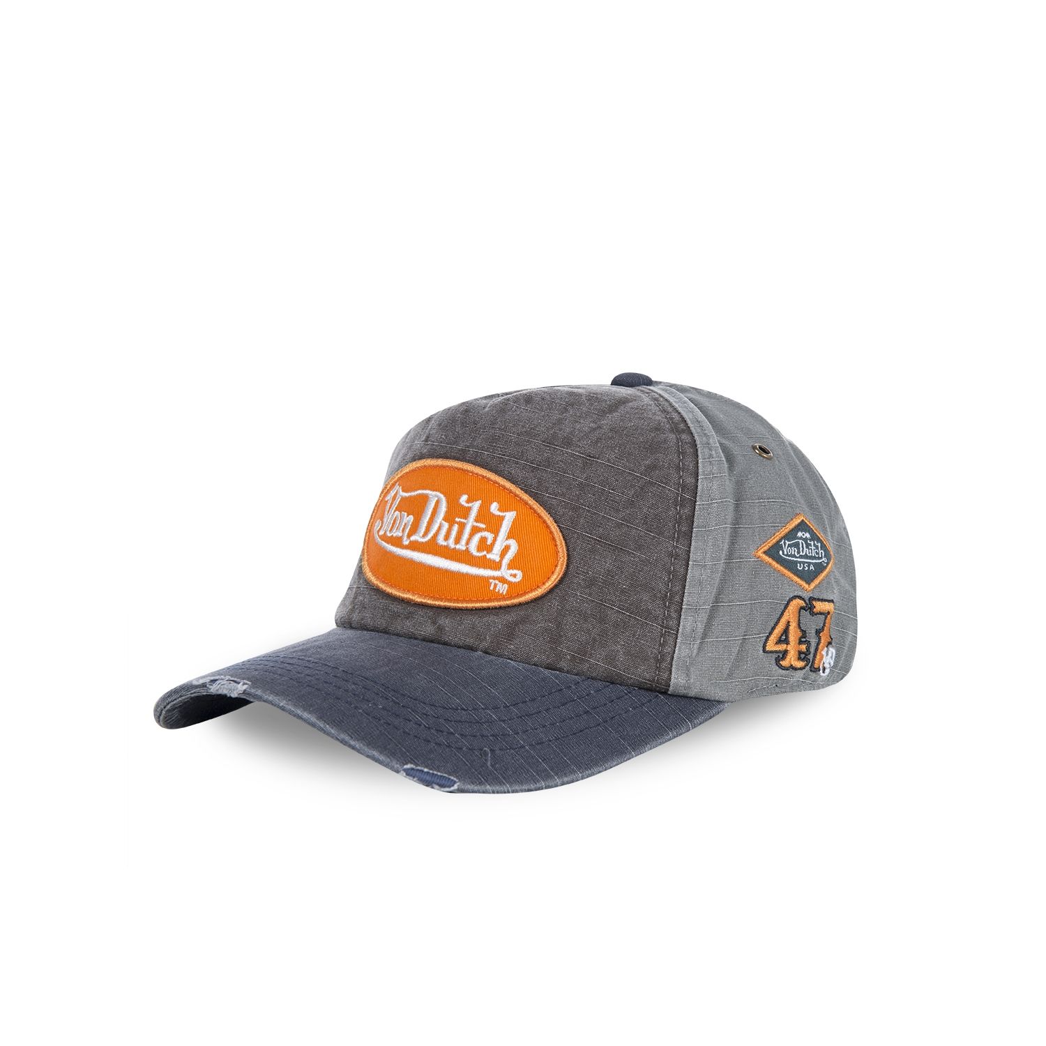 Casquette Baseball Homme Jack Gris Logo Orange