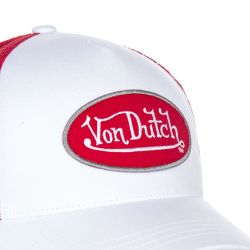 Casquette baseball homme Von Dutch BM Blanc filet rouge