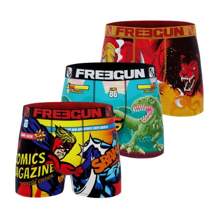 Lot de 3 boxers homme Geek Comics