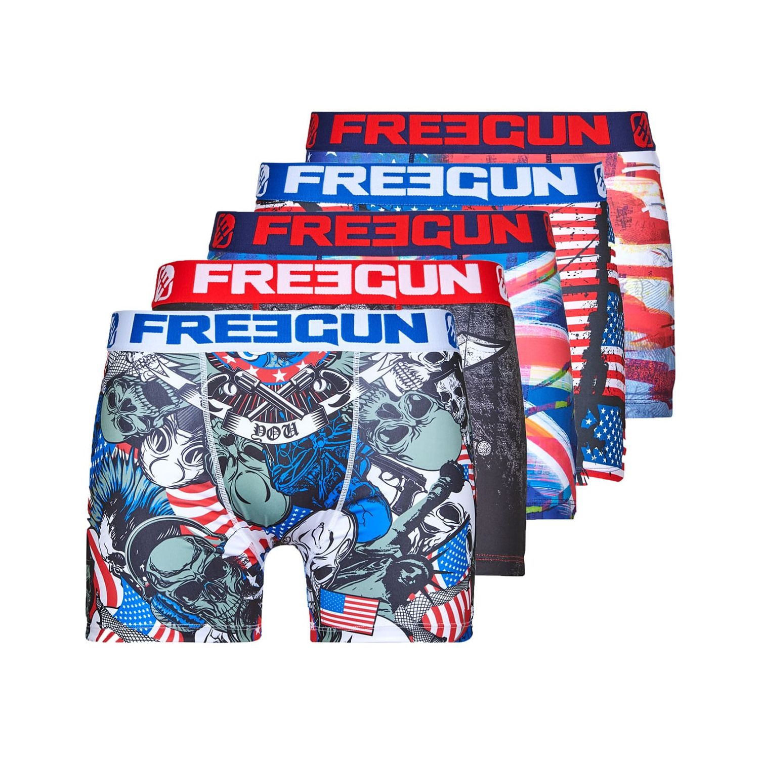 Lot de 5 Boxers homme Drapeaux