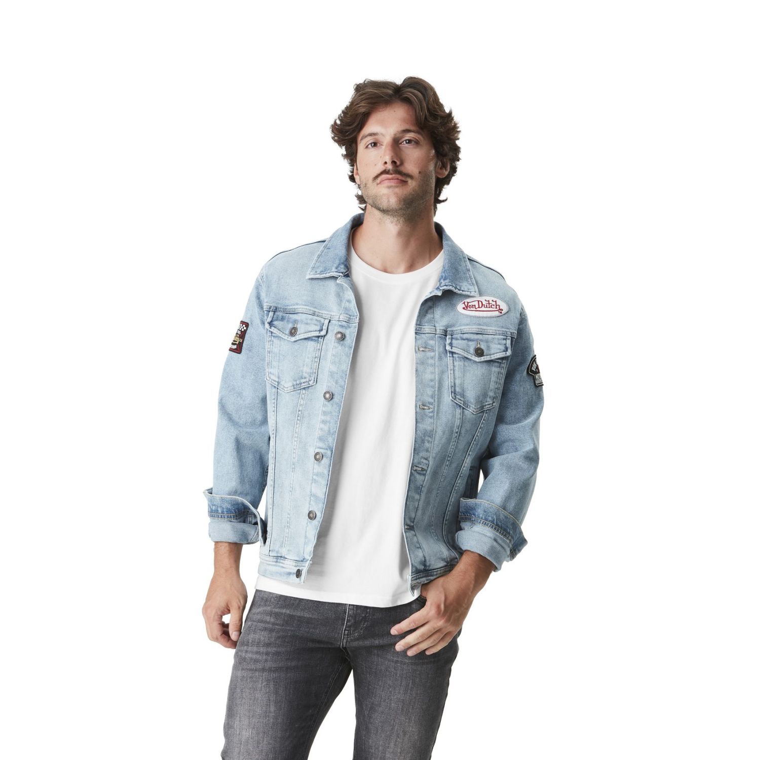 Veste Jeans homme Max Used Bleu