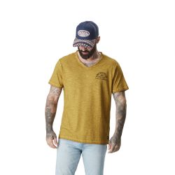 T-shirt homme col V en slub avec traitement Classic